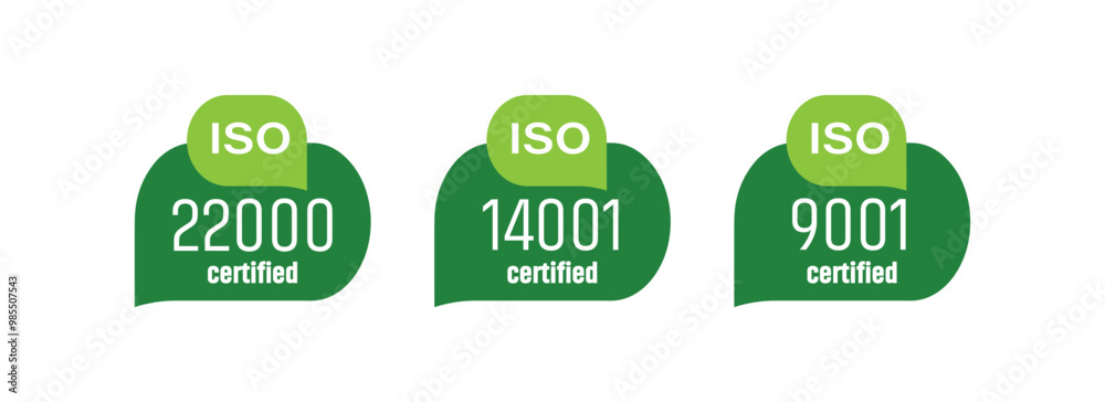 ISO certified sign on white background ISO certified sign on white background