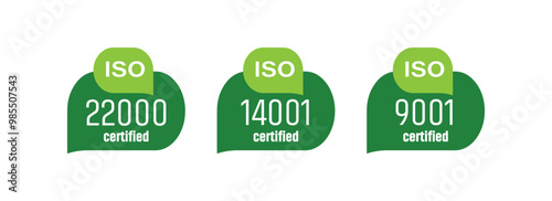 ISO certified sign on white background 