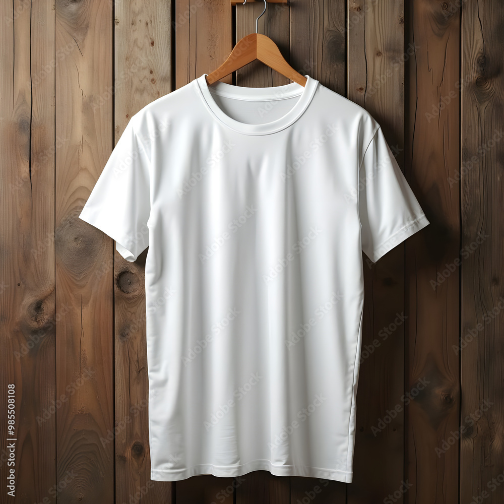 A white T-shirt hanging mockup A white T-shirt hanging mockup