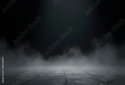 Dark foggy scene with a mysterious atmosphere and minimal light creating a moody effect photo