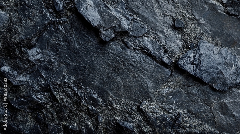 Rough grain texture of dark gray or black stone, perfect for backgrounds or textured design projects.