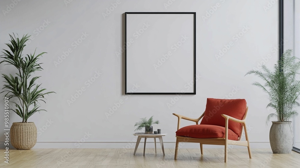 Scandinavian Interior Design of a Modern Living Room Featuring a Vibrant Color Premium Sitting Chair Scandinavian Interior Design of a Modern Living Room Featuring a Vibrant Color Premium Sitting Chair