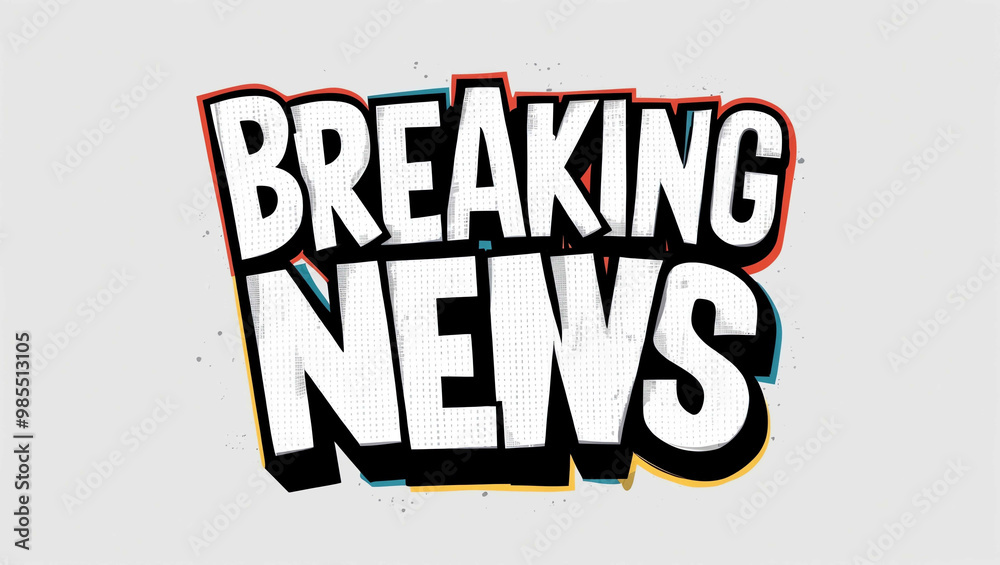 Obraz premium breaking news graffiti lettering illustration design on plain white background