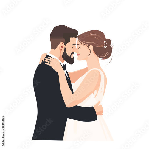 Loving couple kissing