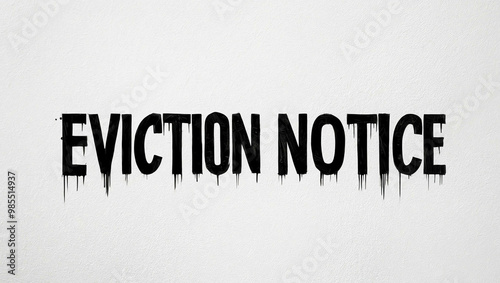 eviction notice graffiti lettering illustration design on plain white background