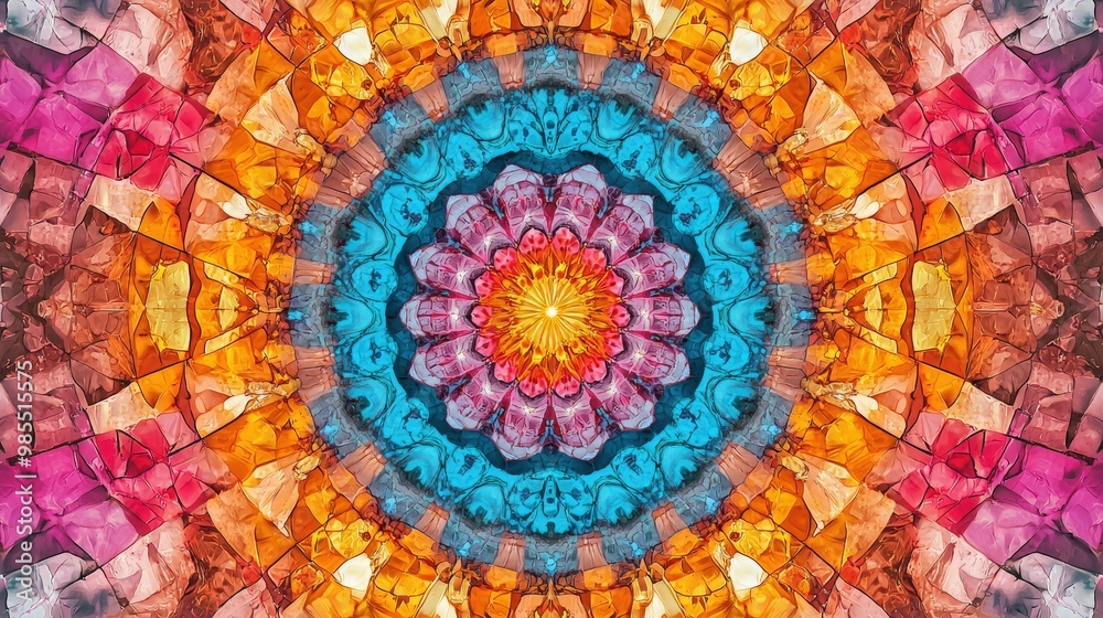 Obraz premium Vibrant kaleidoscope pattern