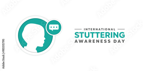 International Stuttering Awareness Day. Human and message. Great for cards, banners, posters, social media and more. White background.