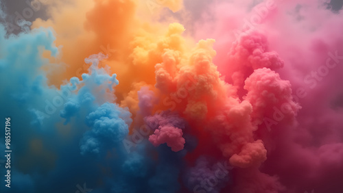 Colorful background Colorful smoke on withe background Abstract color mix