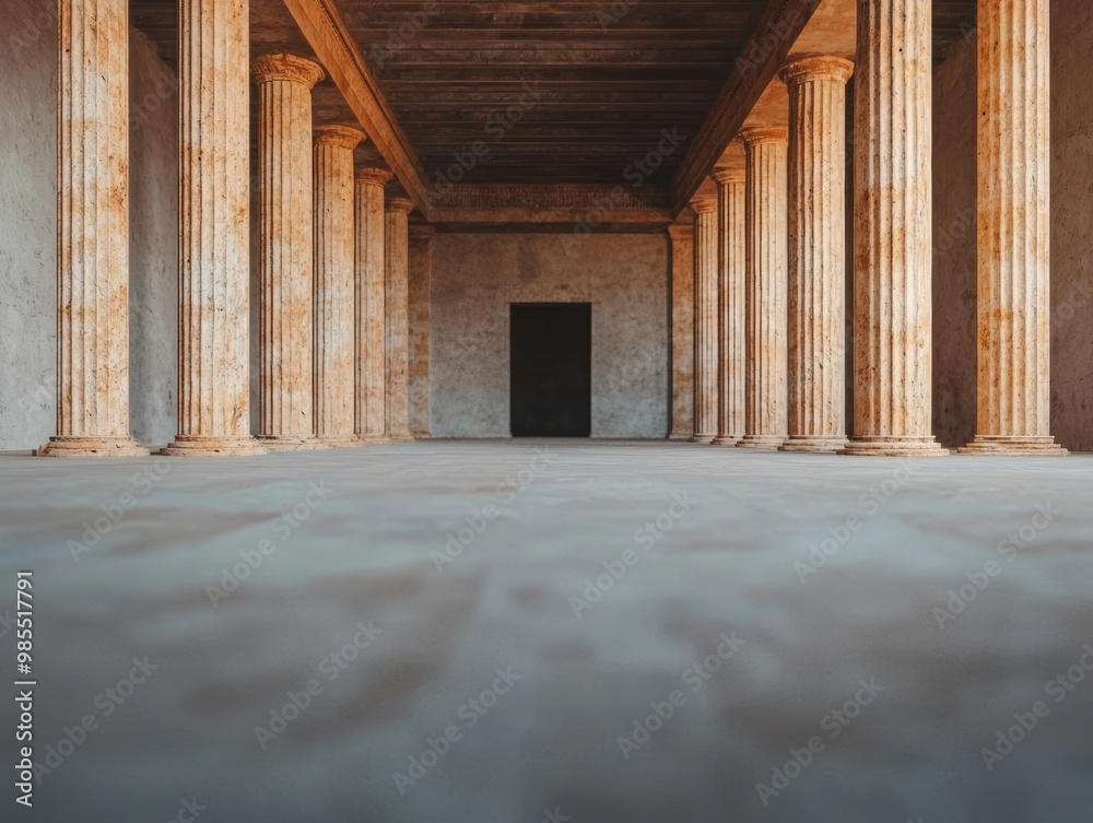 Ruins of a Roman temple with a cracked altar Ruins of a Roman temple with a cracked altar