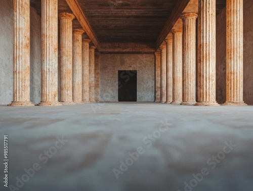 Ruins of a Roman temple with a cracked altar