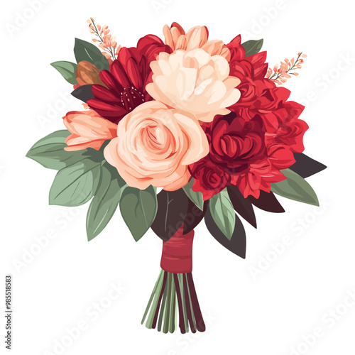 Red color flower bouquet