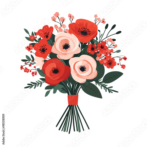 Red color flower bouquet