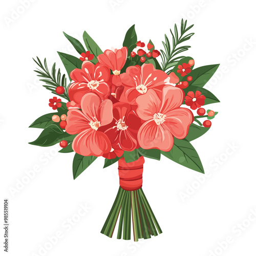 Red color flower bouquet