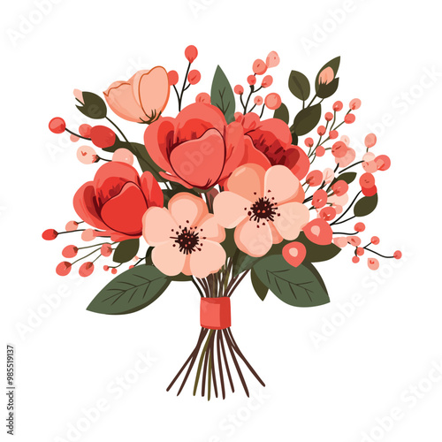 Red color flower bouquet