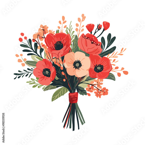 Red color flower bouquet