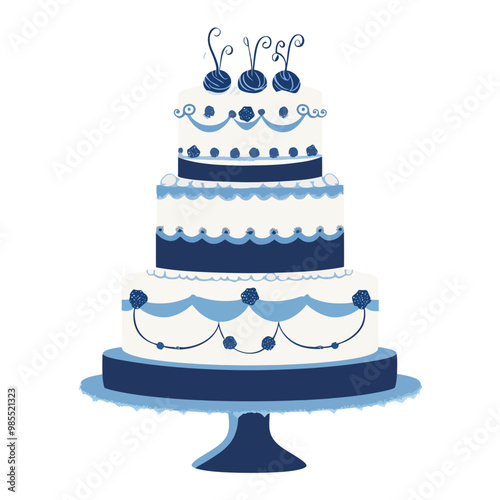 Blue wedding cake