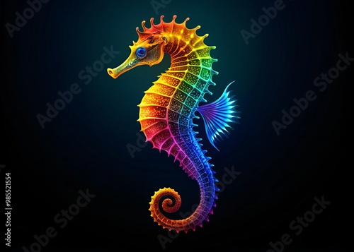 Stunning seahorse logo design, perfect for marine life conservation, oceanic themes, and aquatic projects, photo