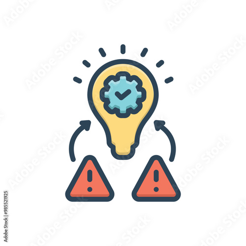 Color illustration icon for resolve issues