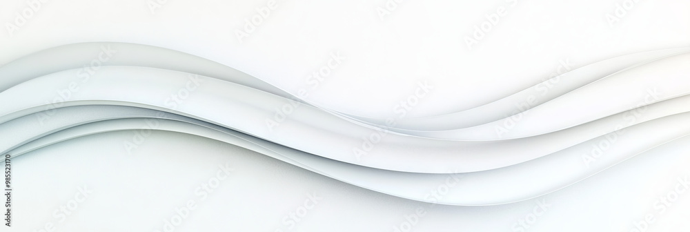 Obraz premium Abstract white wave design, smooth and flowing.