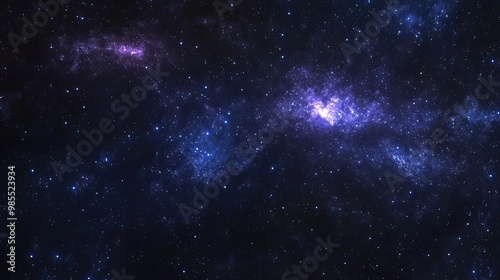 Wallpaper Mural Starry Night Sky Over Dark Space: A deep interstellar space with a starry night sky, creating a cosmic and serene backdrop. Torontodigital.ca