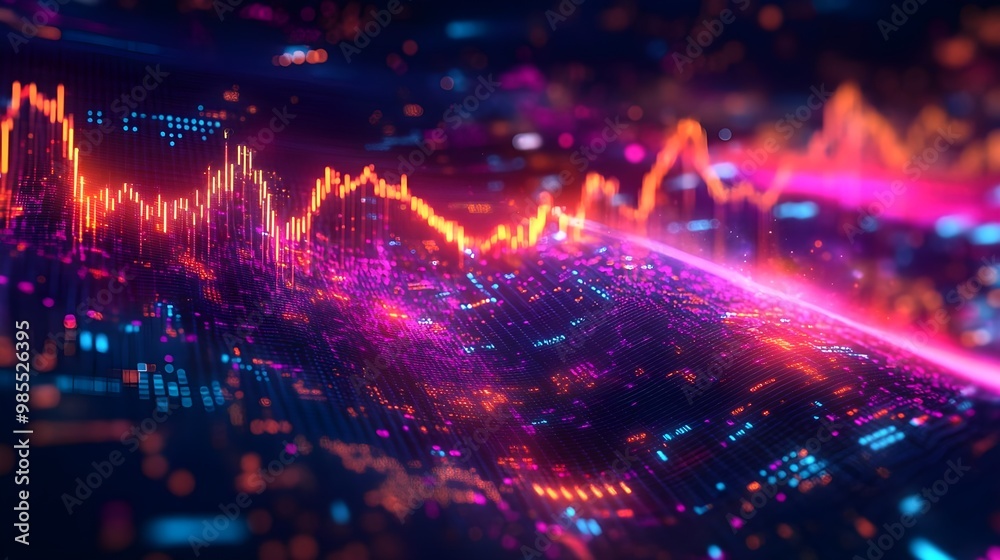 Abstract data visualization with bright colors. Abstract data visualization with bright colors.