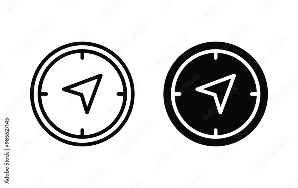 Compass icon set. Navigation compass vector Compass icon set. Navigation compass vector