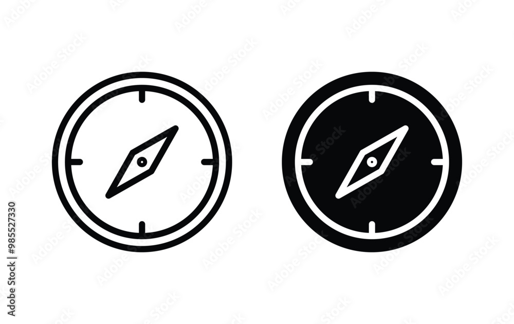Compass icon set. Navigation compass vector Compass icon set. Navigation compass vector