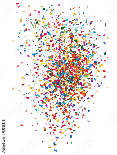 Colorful confetti burst on black background