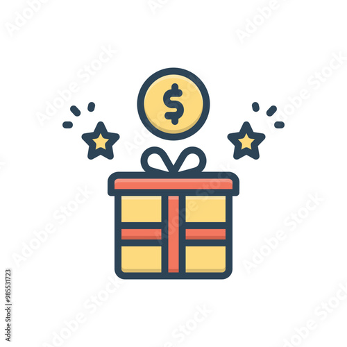 Color illustration icon for bonus