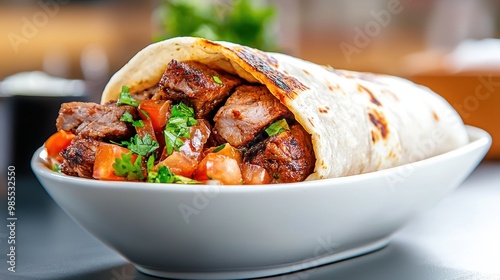 Delicious Beef Burrito with Fresh Ingredients