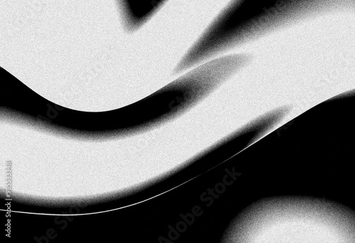 Abstract black and white gray grainy texture gradient background