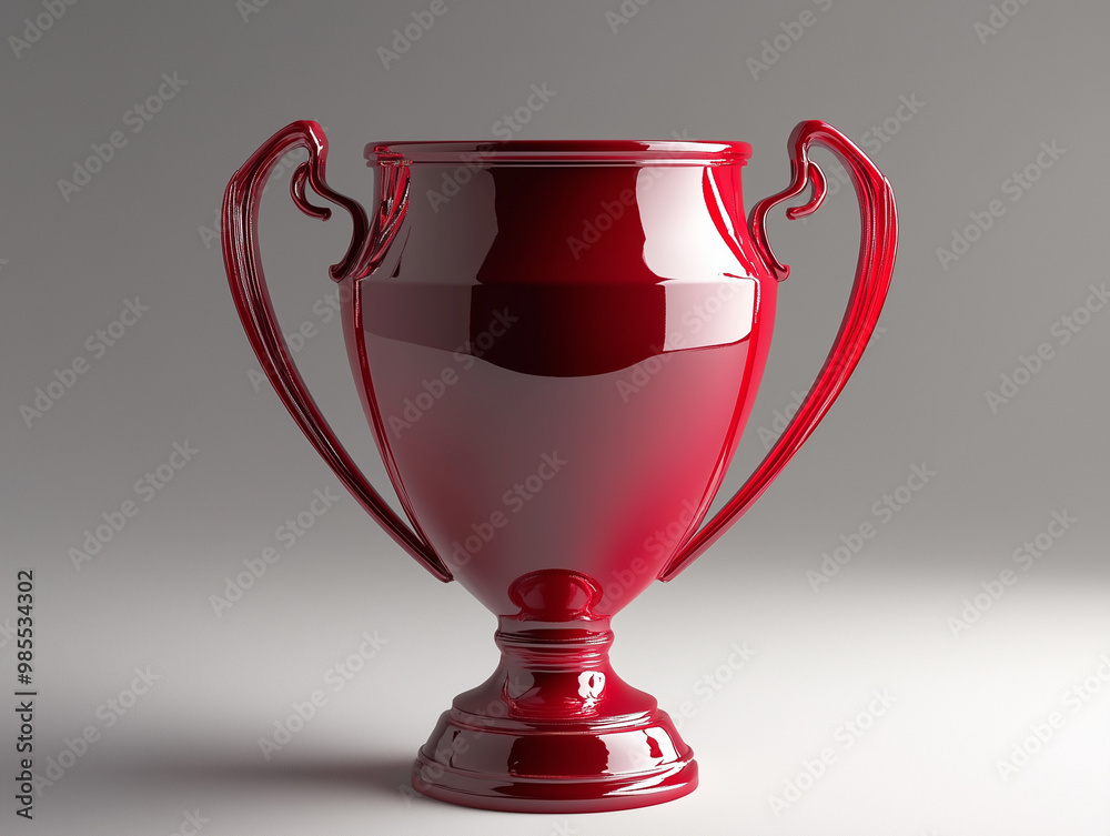 Fototapeta premium Glossy red soccer trophy cup