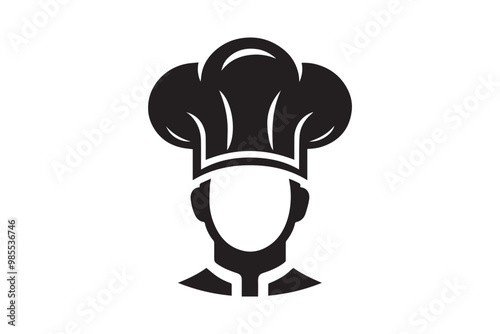 Hat for chef kitchens clipart vector silhouette isolated in white background