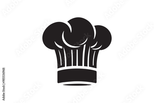 Hat for chef kitchens clipart vector silhouette isolated in white background