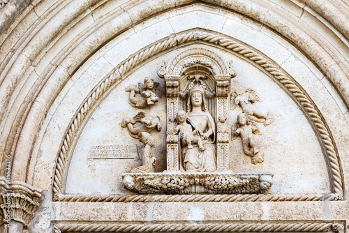 Stone decoration on church in the city of Castellaneta