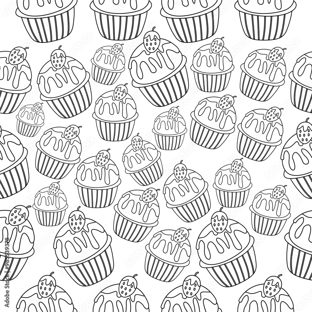 Line Cupcakes Pattern Line Cupcakes Pattern