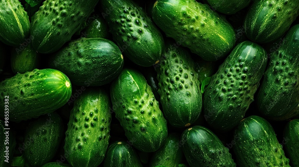 Vegetable background with green bio cucumbers, emphasizing healthy eating and organic produce. Vegetable background with green bio cucumbers, emphasizing healthy eating and organic produce.