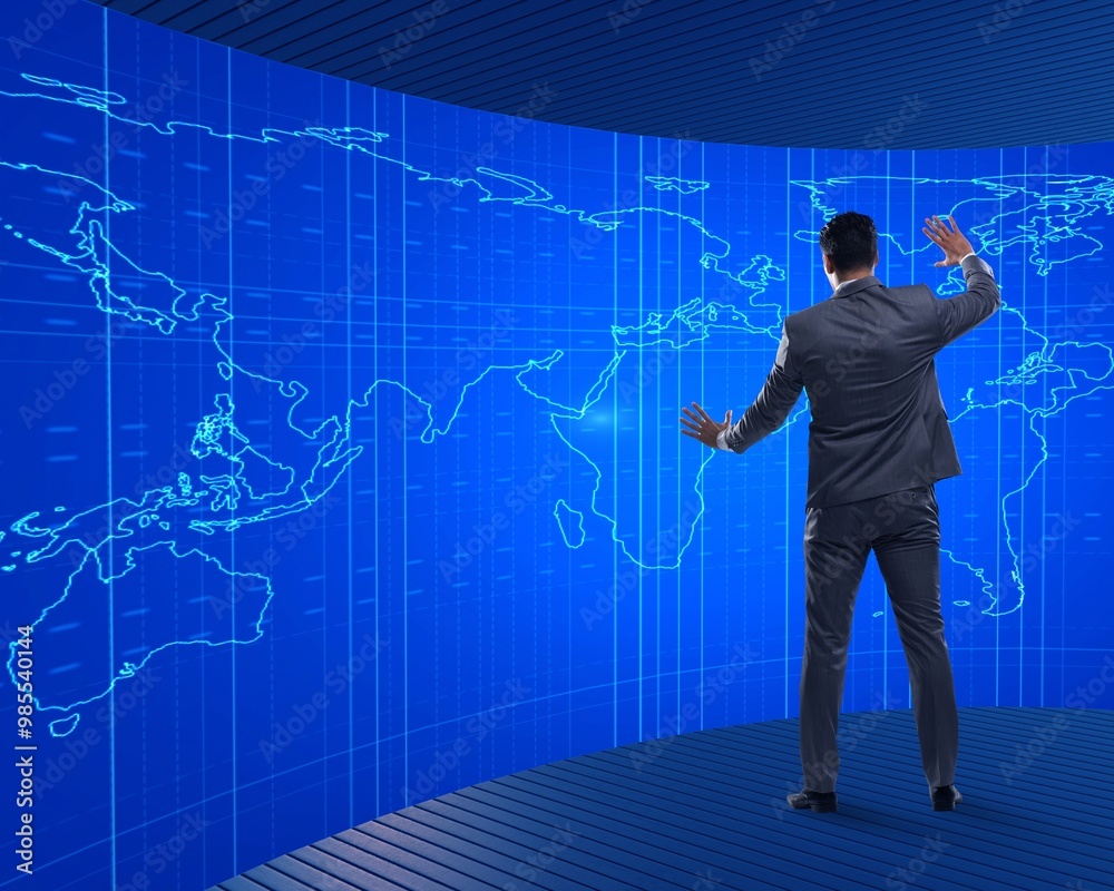 BUsinessman in futuristic computing concept BUsinessman in futuristic computing concept