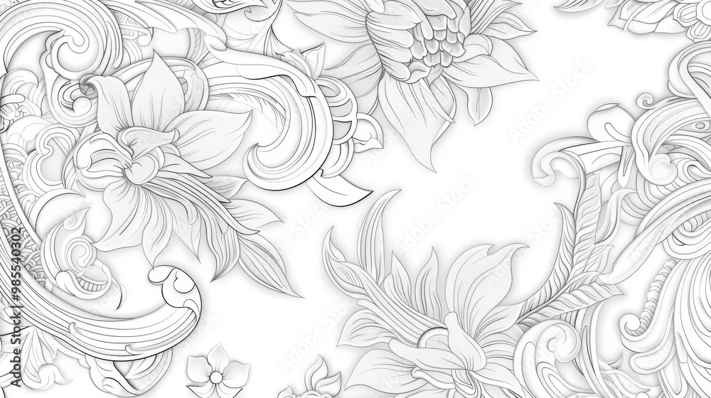 Elegant Thai Floral Pattern Design Elegant Thai Floral Pattern Design