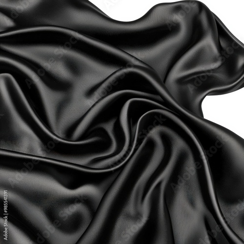 Elegant black satin fabric