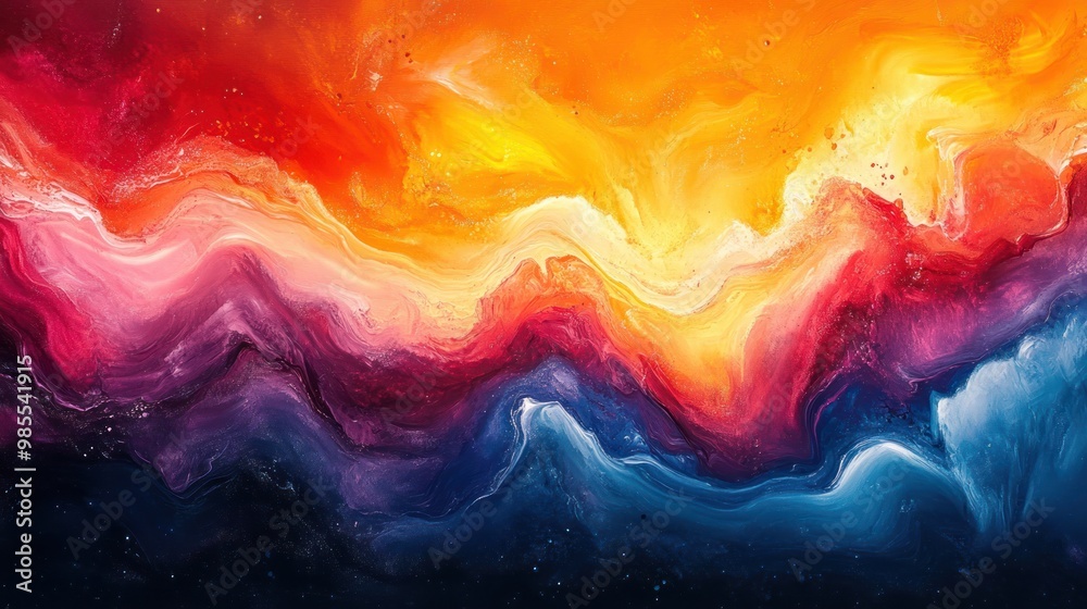 Abstract Swirling Colors Painting