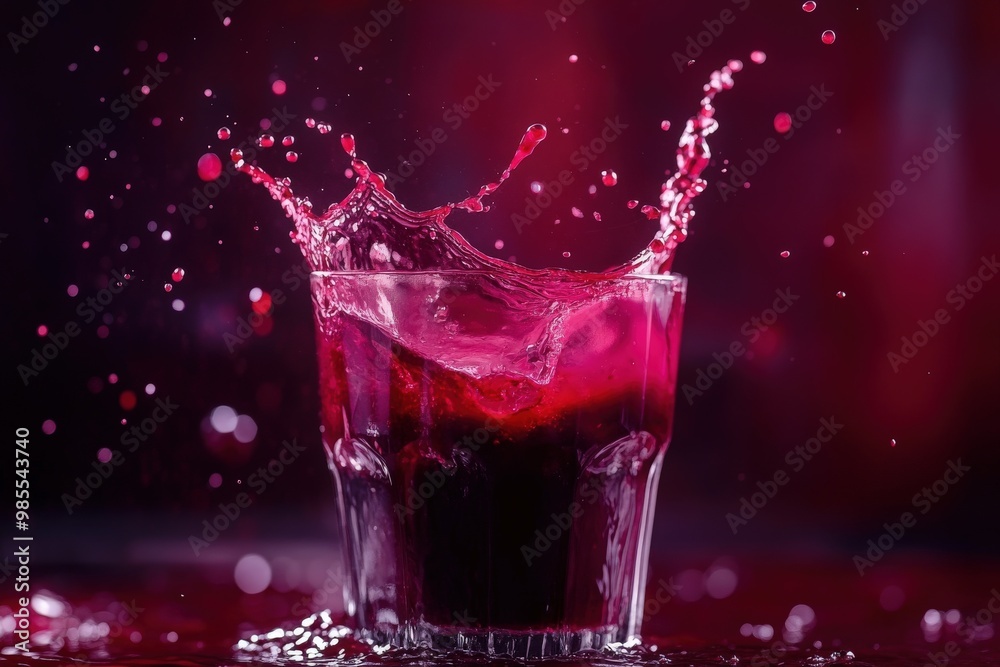 Red liquid splash Flowing purple liquid beetroot juice or berry juice Red liquid splash Flowing purple liquid beetroot juice or berry juice