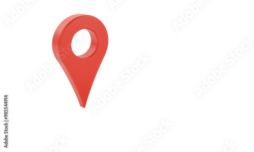 red colour location icon isolated on transparent background