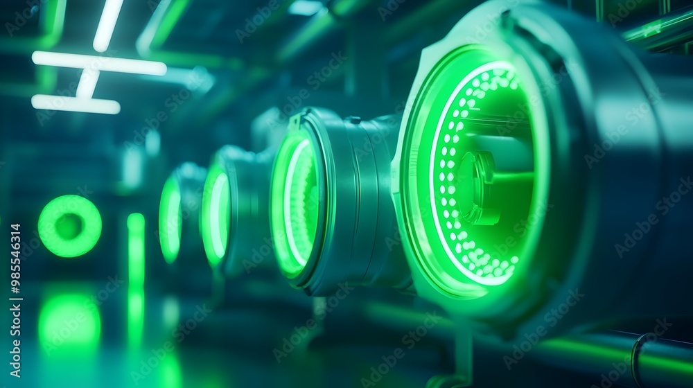 Neon-lit Futuristic Waste-to-Biofuel Power Generator Concept for Sustainable Energy Neon-lit Futuristic Waste-to-Biofuel Power Generator Concept for Sustainable Energy