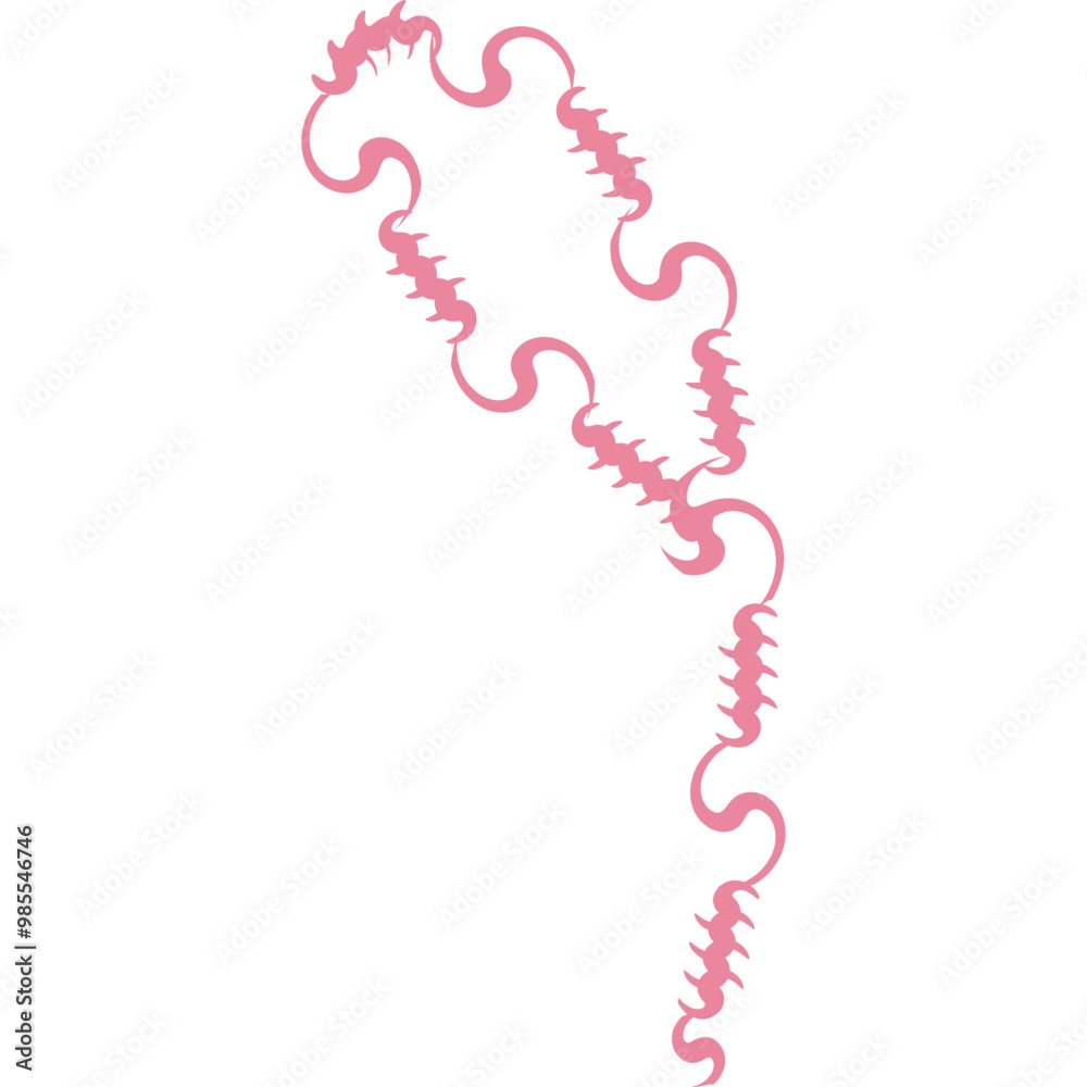 Fototapeta premium Aesthetic Wavy Pattern Line Art Decorative Ornament
