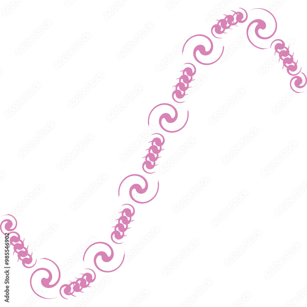 Fototapeta premium Aesthetic Twisted Pattern Line Art Decorative Ornament