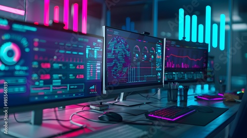 A detailed view of hardware and software resources in use, with visual metrics showing CPU, memory, and disk I/O utilization, highlighting areas of efficiency and potential bottlenecks