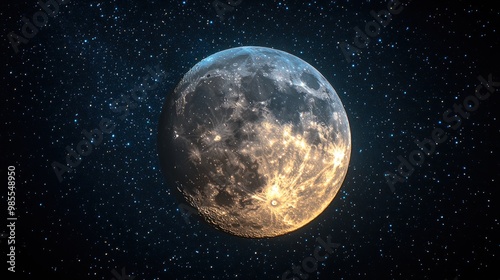 Fototapeta Naklejka Na Ścianę i Meble -  Full Moon in a Starry Sky