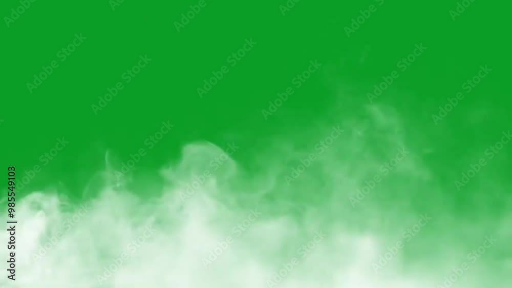 Dramatic smoke clouds on green screen background, ideal for visual effects, cinematic composites, and atmospheric enhancements
