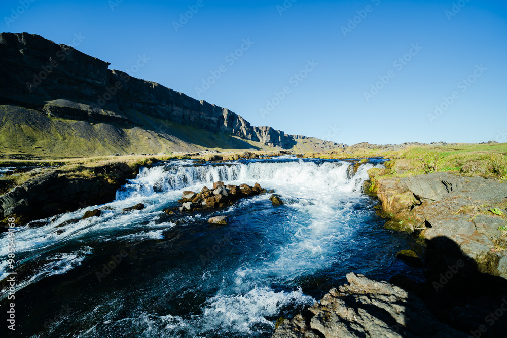 Fossálar Waterfall at Iceland Fossálar Waterfall at Iceland